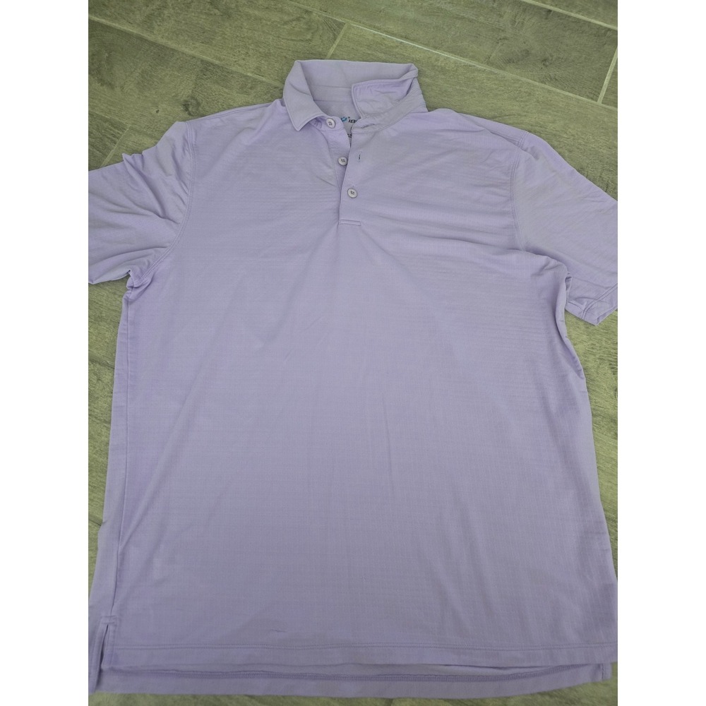 IBKÜL Mens Large Lavender‎ Purple Short Sleeve Performance Golf Polo Shirt